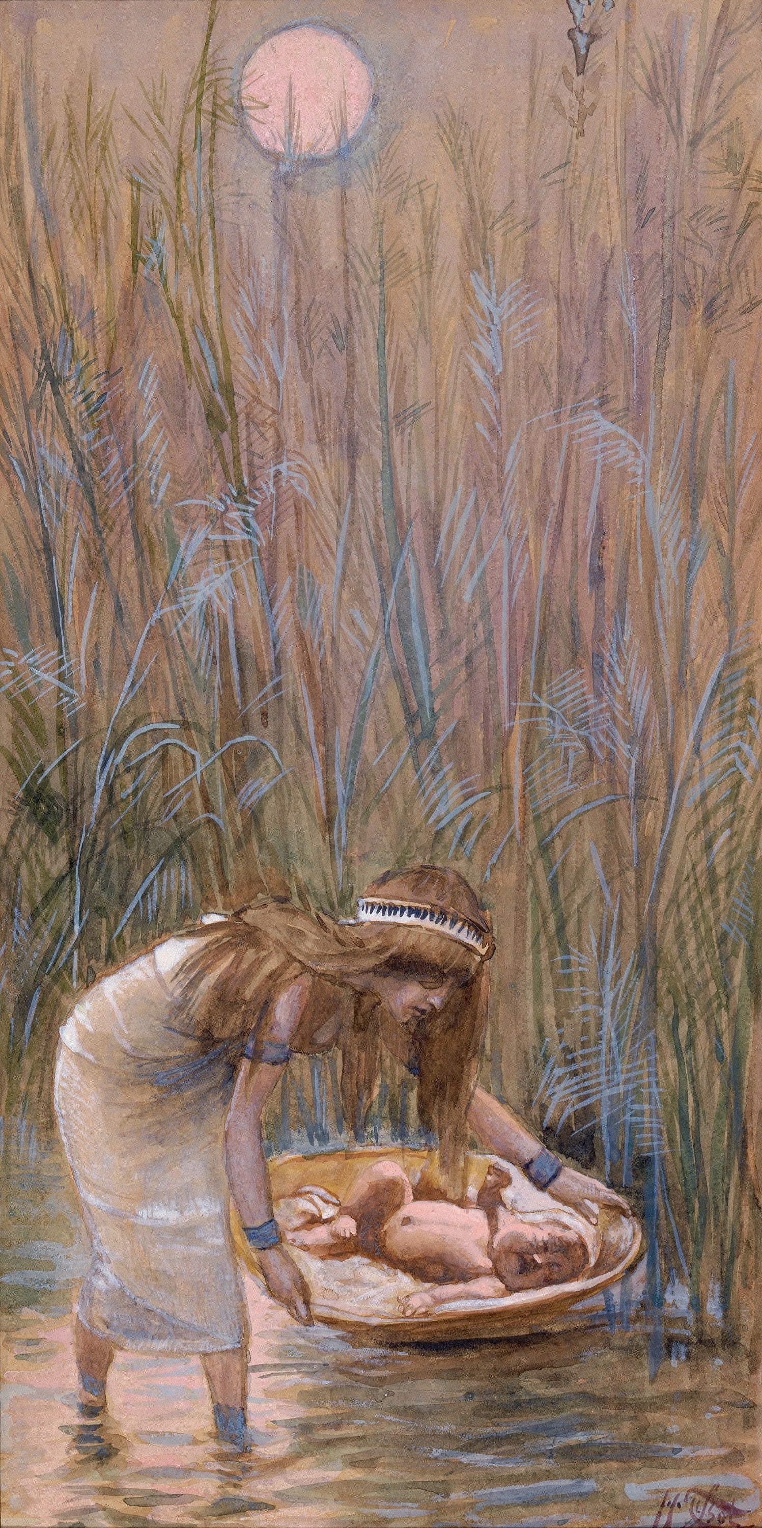 Moïse étendu au milieu des drapeaux - James Tissot