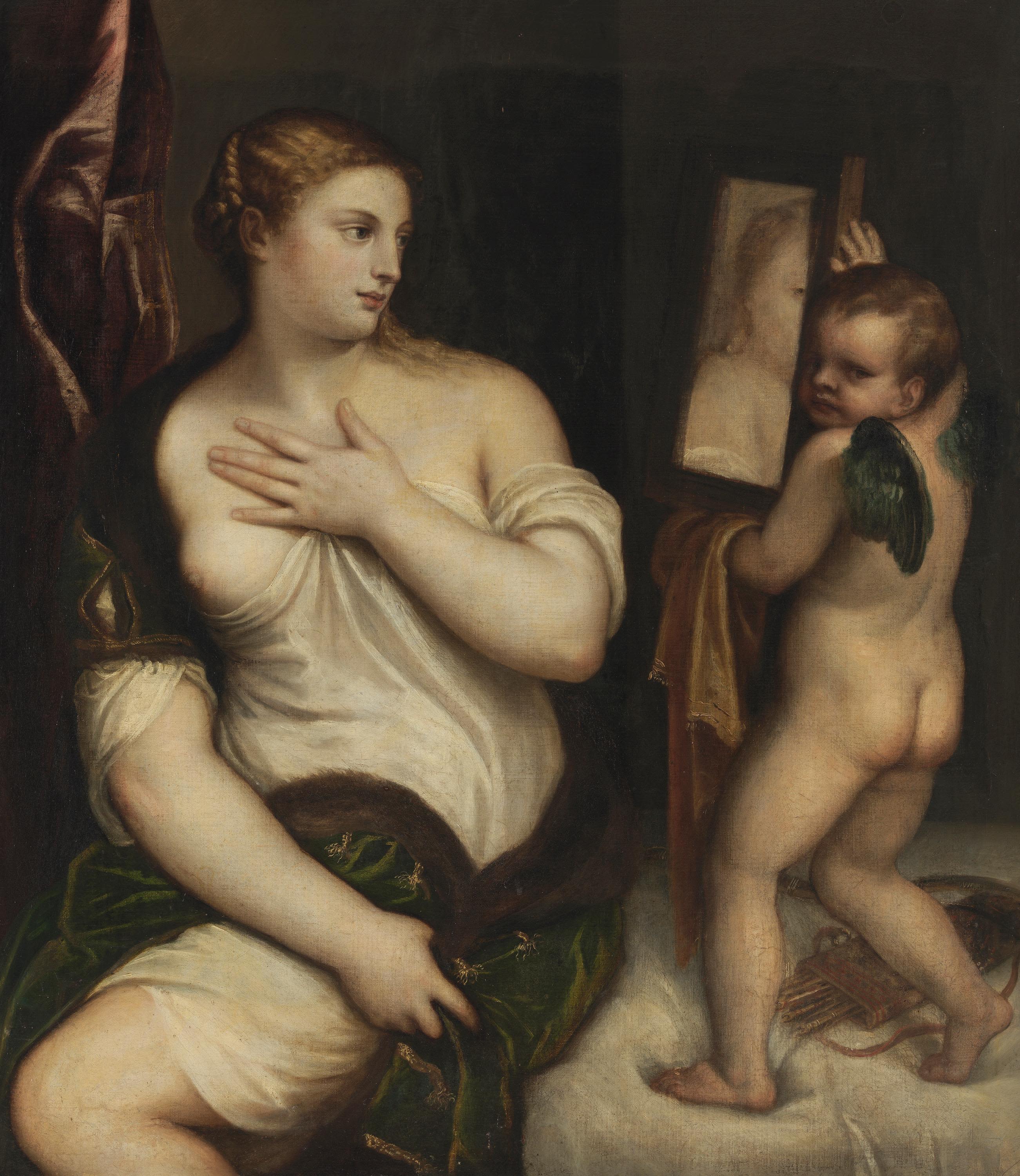 Vénus et Cupidon avec un miroir - Titian
