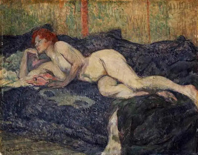 Reproduction du tableau « Femme nue étendue sur un divan - Henri de Toulouse-Lautrec » par Alpha Reproduction en peinture à l’huile