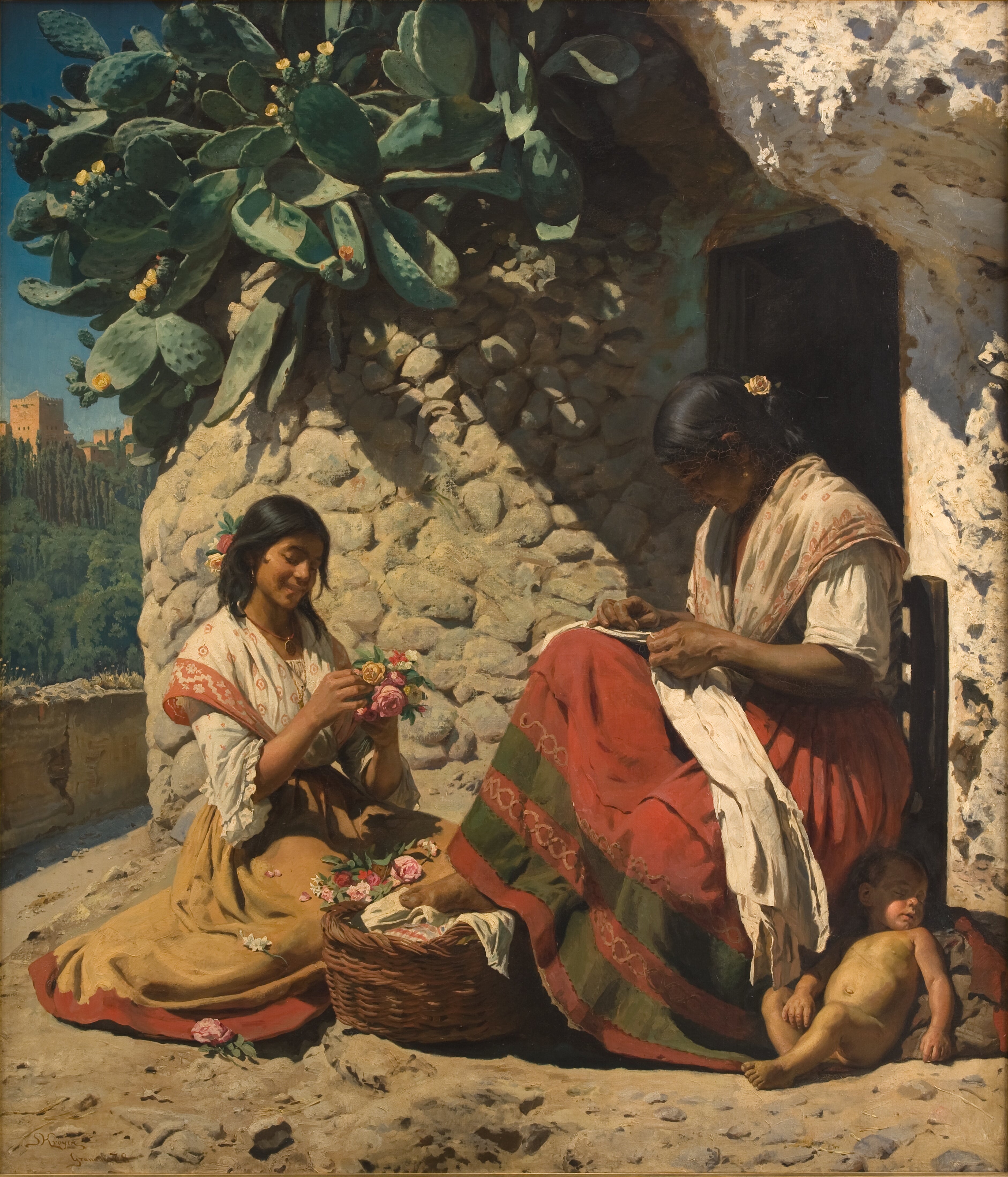 Kaksi romania mökkinsä edessä. Espanja - Peder Severin Krøyer