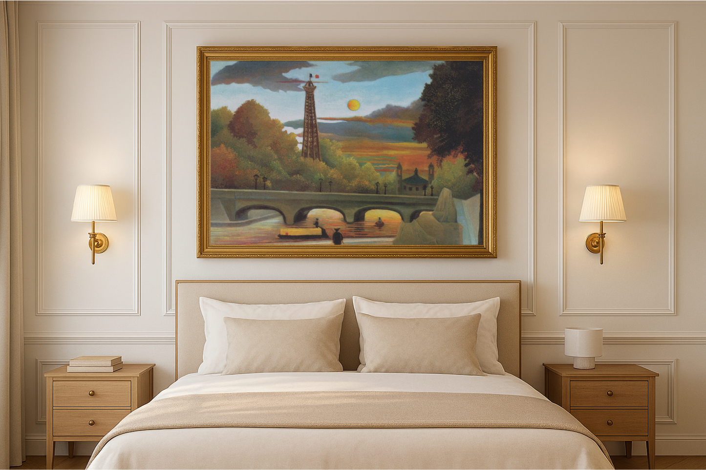 Seine ja Eiffel-torni auringonlaskussa - Henri Rousseau