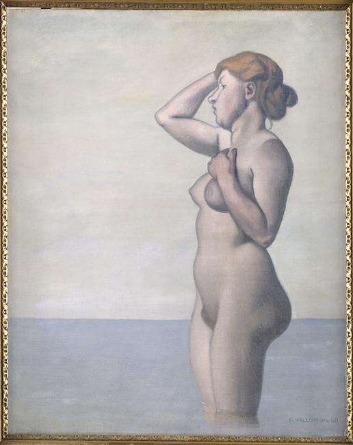 Baigneuse de profil, ciel gris - Félix Vallotton
