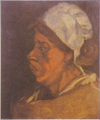Maatilan naisen pää valkoisessa myssyssä - Vincent van Gogh