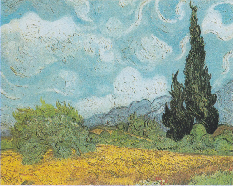 Vehnäpelto ja sypressi - Vincent van Gogh