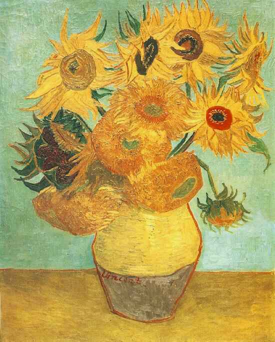 Viisi viidentoista auringonkukan maljakko - Van Gogh