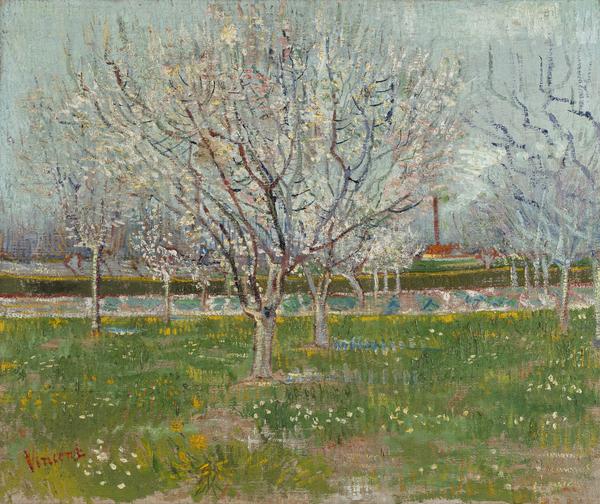 Reproduction du tableau « Verger en fleurs - Vincent van Gogh » par Alpha Reproduction en peinture à l’huile
