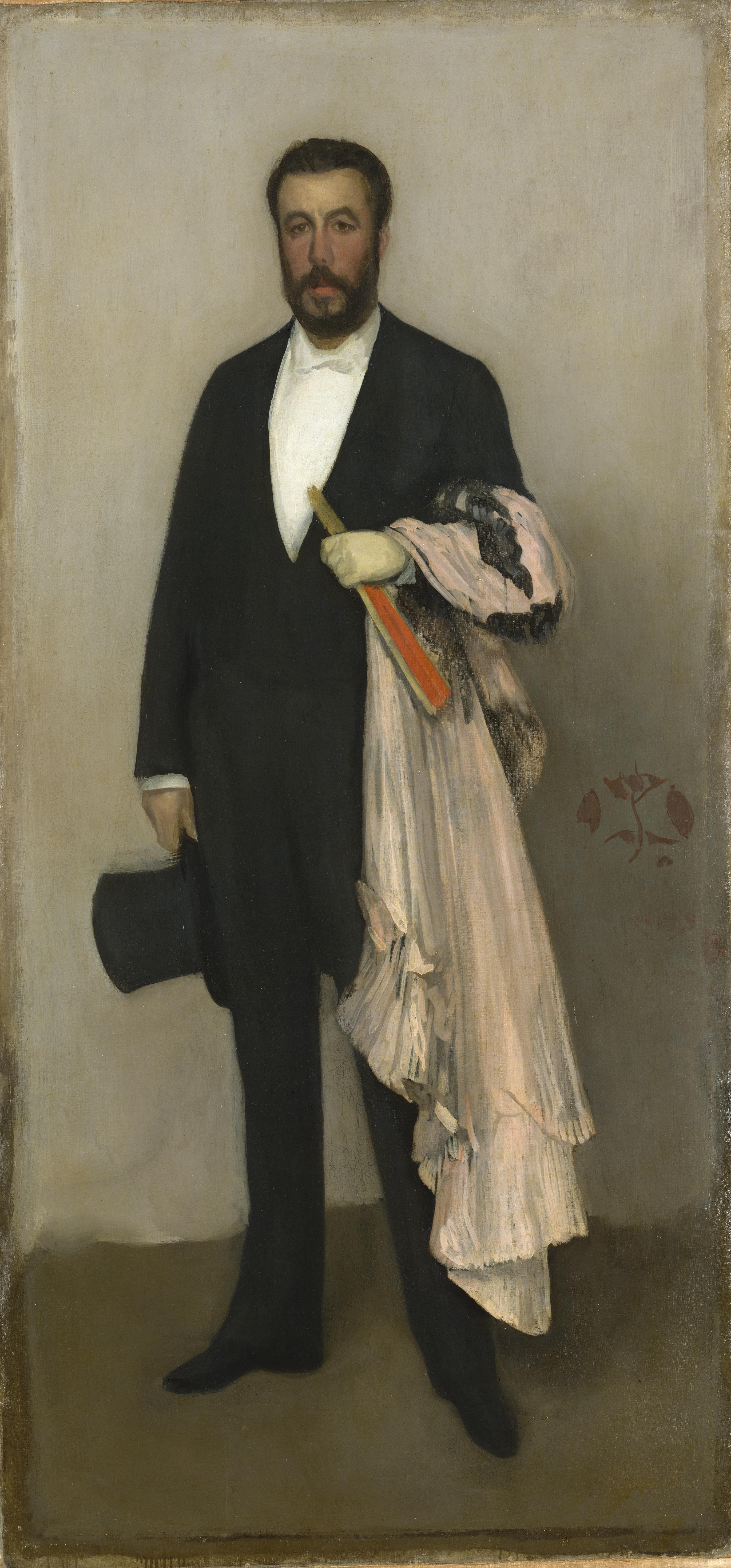 Reproduction du tableau « Arrangement en couleur chair et noir : Portrait de Théodore Duret - James Abbott McNeill Whistler » par Alpha Reproduction en peinture à l’huile