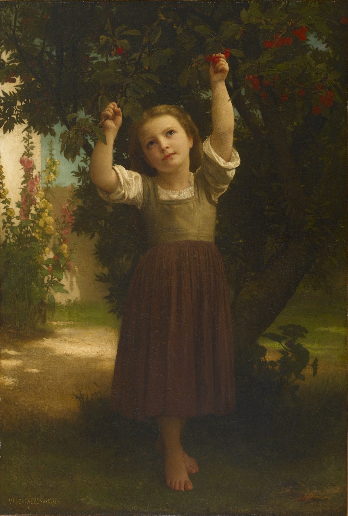 Reproduction du tableau « Le cueilleur de cerises - Bouguereau » par Alpha Reproduction en peinture à l’huile