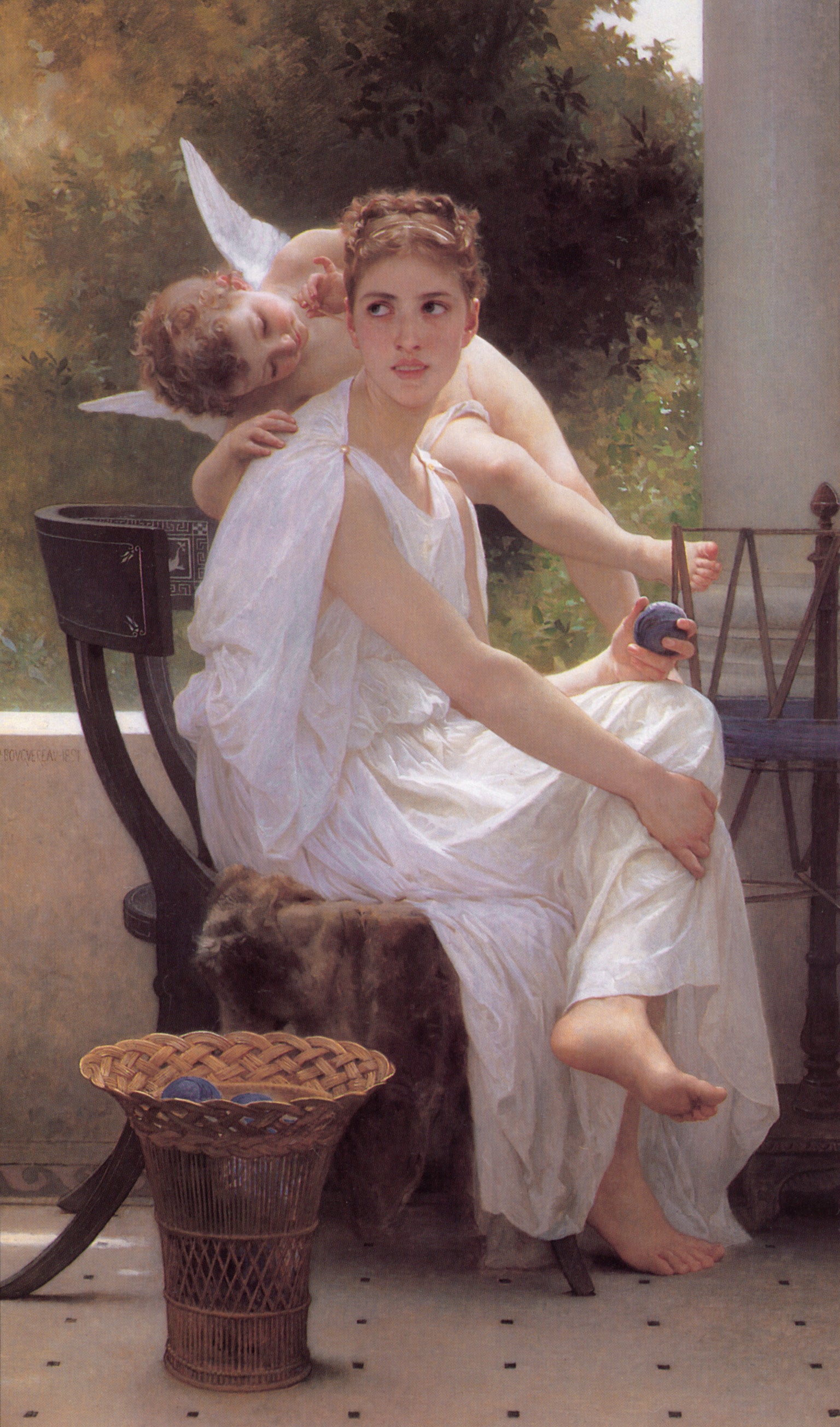 Reproduction du tableau « Le Travail interrompu - Bouguereau » par Alpha Reproduction en peinture à l’huile