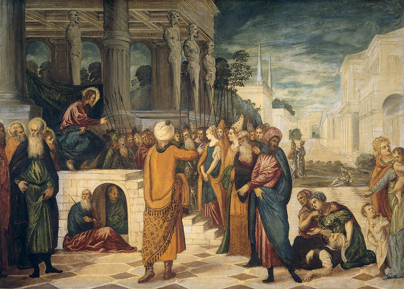 Kristus ja naisen kirottu - Jacopo Tintoretto