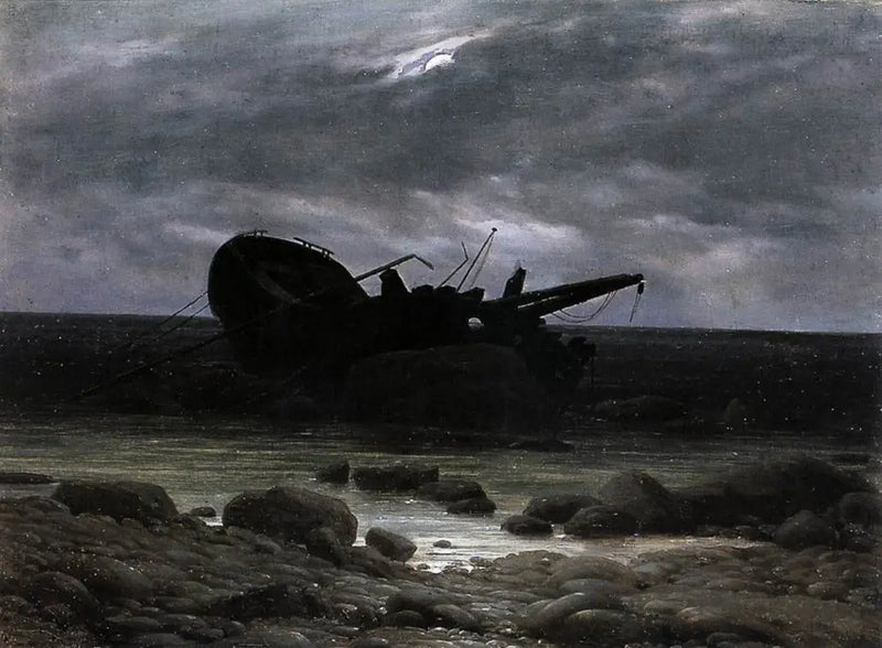 Kuunvalossa oleva haaksirikko - Caspar David Friedrich