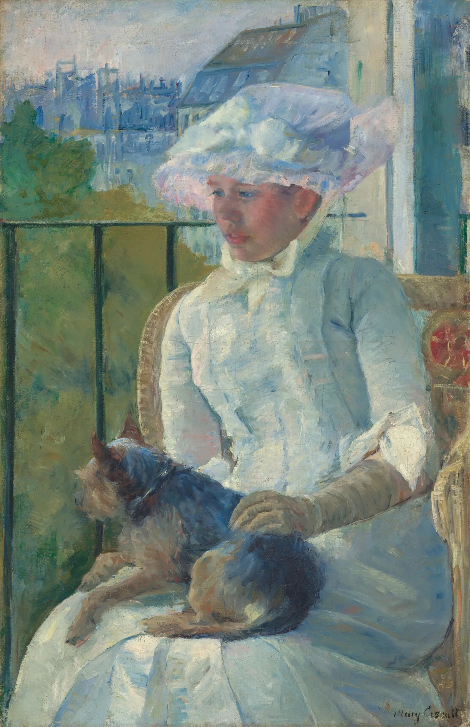Reproduction du tableau « Jeune fille à la fenêtre - Mary Cassatt » par Alpha Reproduction en peinture à l’huile