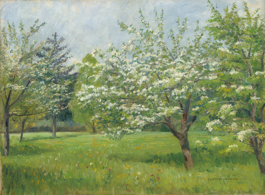 Arbres en fleurs, peinture de Zora Preradović
