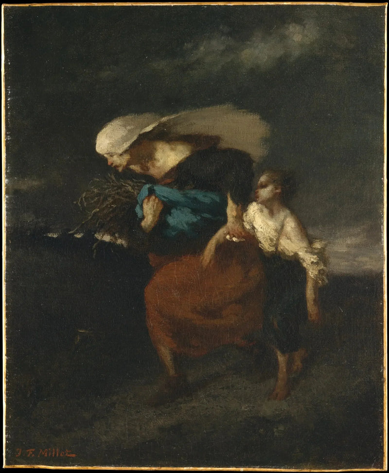 Säänsuojassa myrskyltä - Jean-François Millet