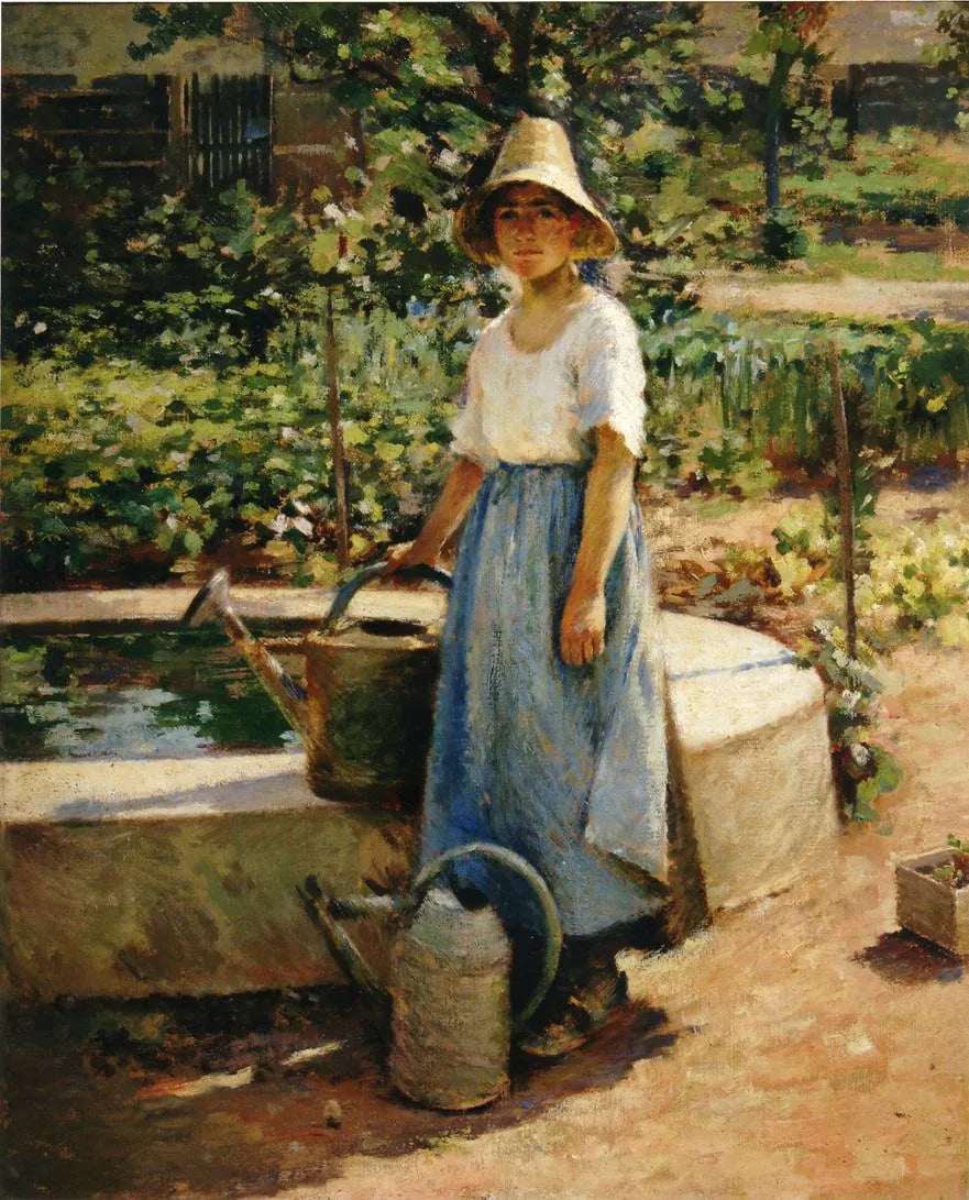 A la fontaine - Theodore Robinson