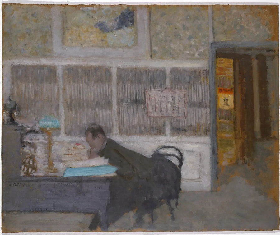 Valokuvassa valkoinen revue (Félix Fénéonin muotokuva). - Édouard Vuillard