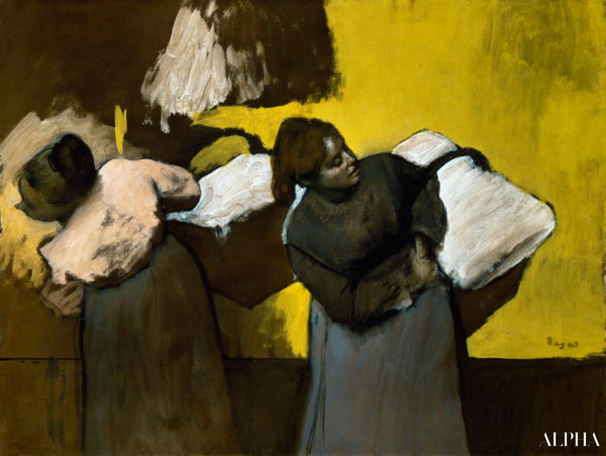 À l'intérieur en livrante du linge - Edgar Degas - Reproductions de tableaux et peintures haut de gamme
