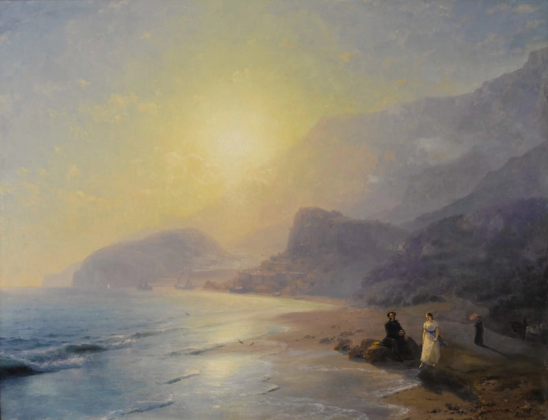 A. S. Pouchkine ja kreivitär M. N. Raevskaya meren rannalla Gurzufin lähellä - Ivan Aïvazovski