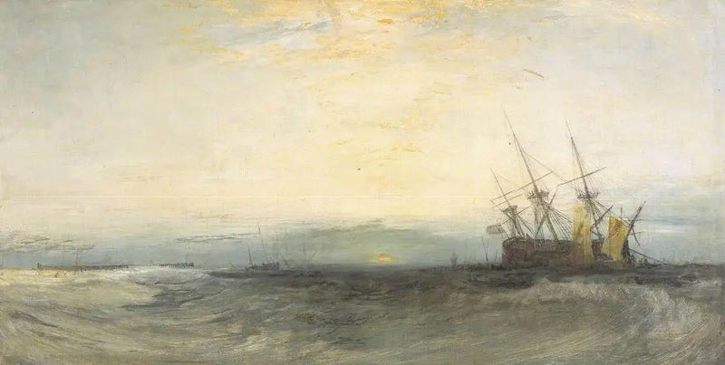 Laiva maissa, Yarmouth; Näyteopiskelu - J. M. W. Turner