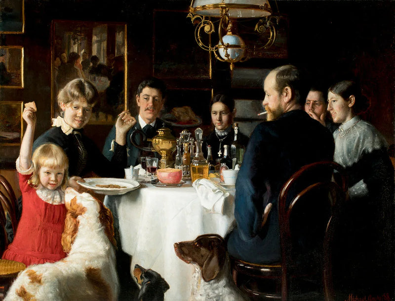 Lounaalla pöydässä. -Michael Peter Ancher