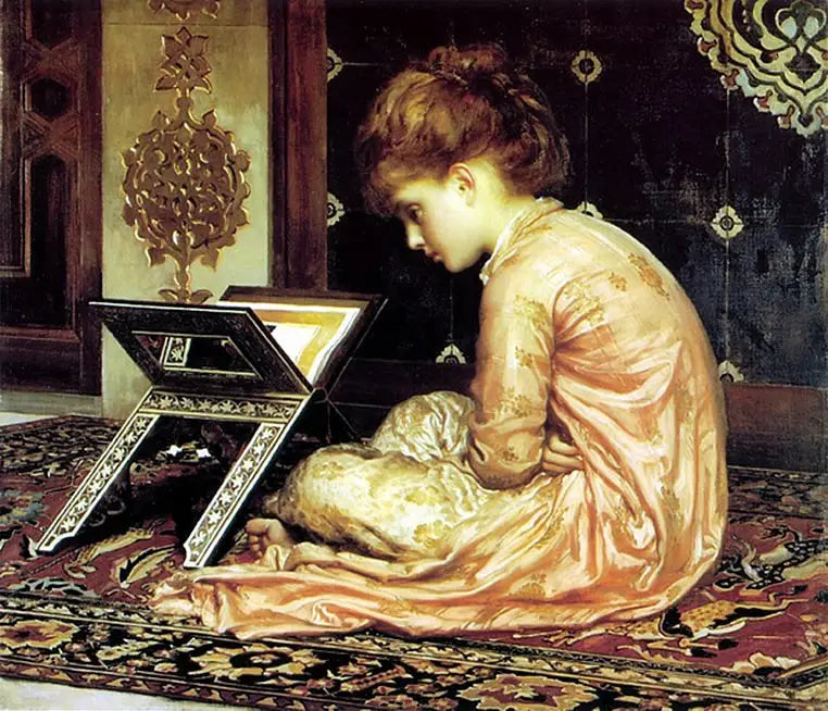 Lukupöydän ääressä - Frederic Leighton
