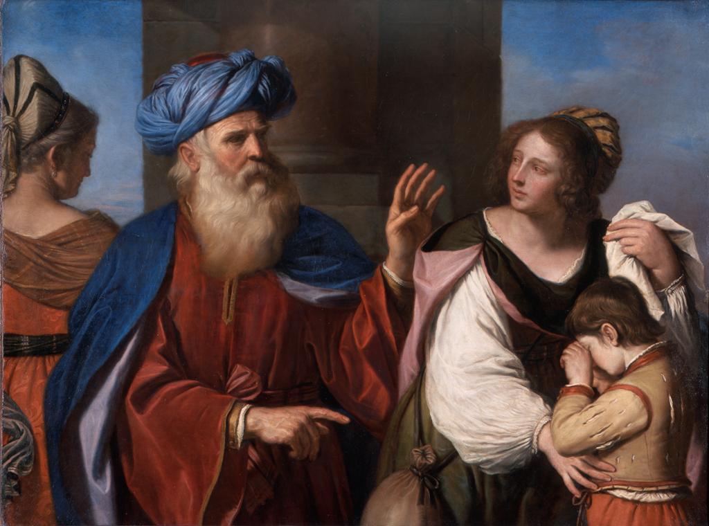 Abraham hylkäävä Agar - Guercino
