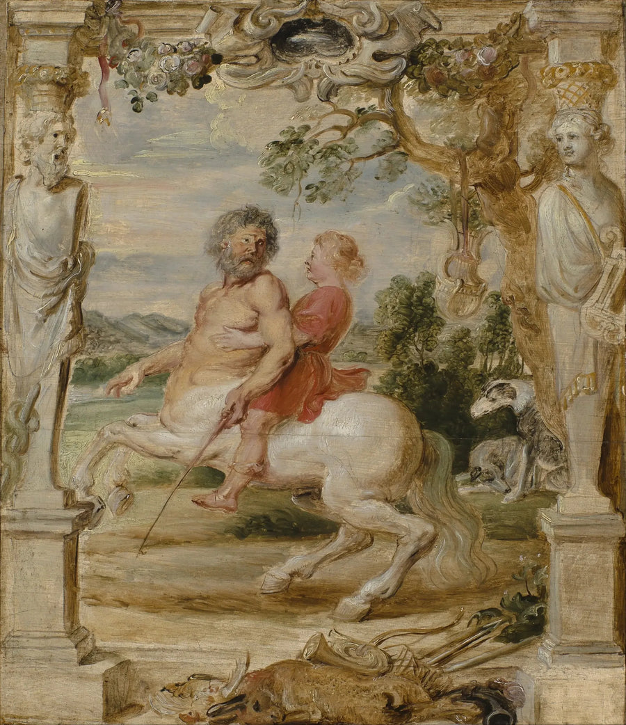 Achille kasvatettu keskiaas Chironin toimesta - Peter Paul Rubens