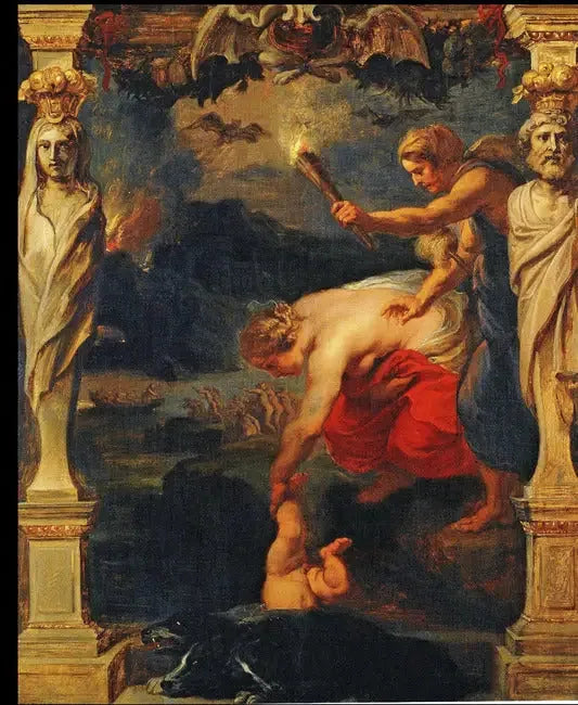 Achille sukelsi Styx-joessa - Peter Paul Rubens