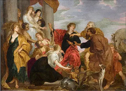 Achille tunnistaa Lycomeden tyttäret - Antoine van Dyck