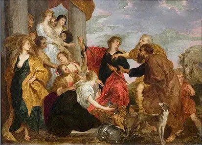 Achille tunnistaa Lycomeden tyttäret - Antoine van Dyck