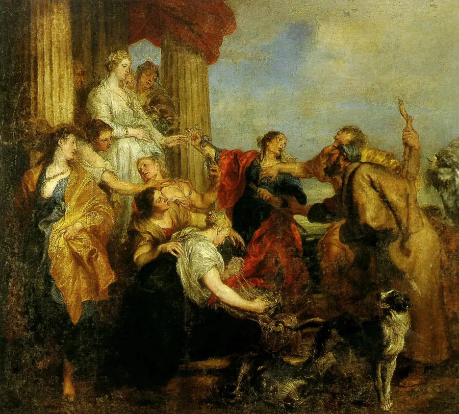 Achille tunnettu Lykomédesin tytärten joukossa - Antoine van Dyck