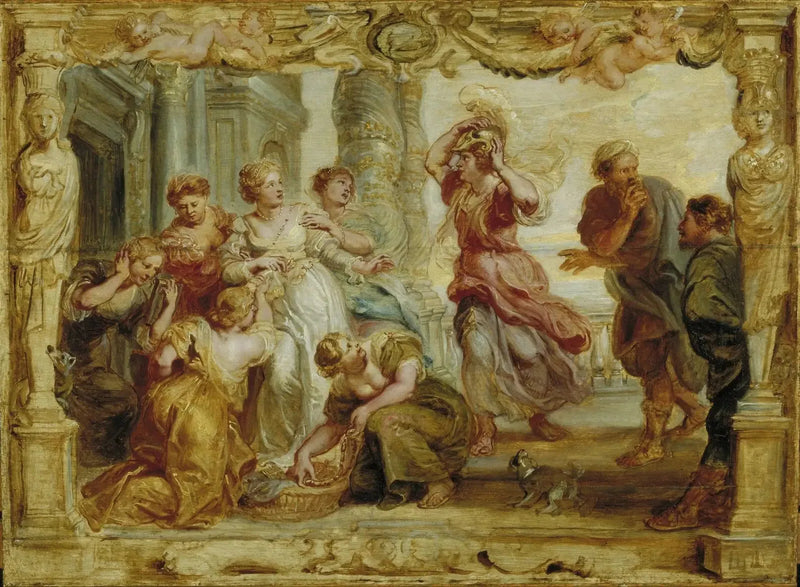 Achille tunnettu Lykoméden tyttöjen keskuudessa - Peter Paul Rubens