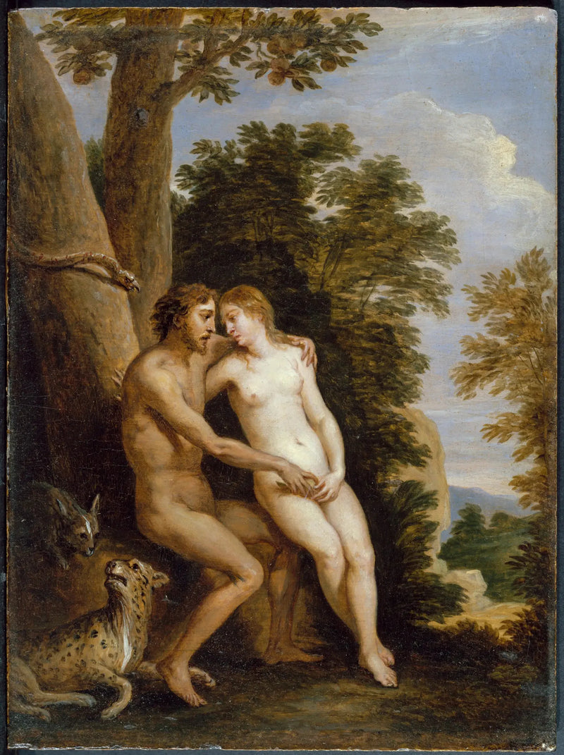 Aadam ja Eeva paratiisissa - David Teniers nuorempi