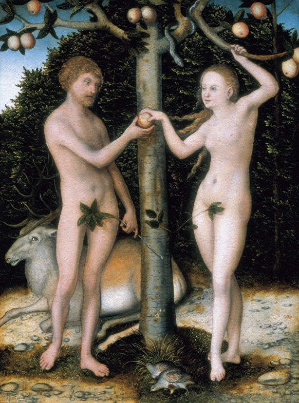 Adam ja Eeva - Ihmisen lankeemus - Lucas Cranach vanhempi
