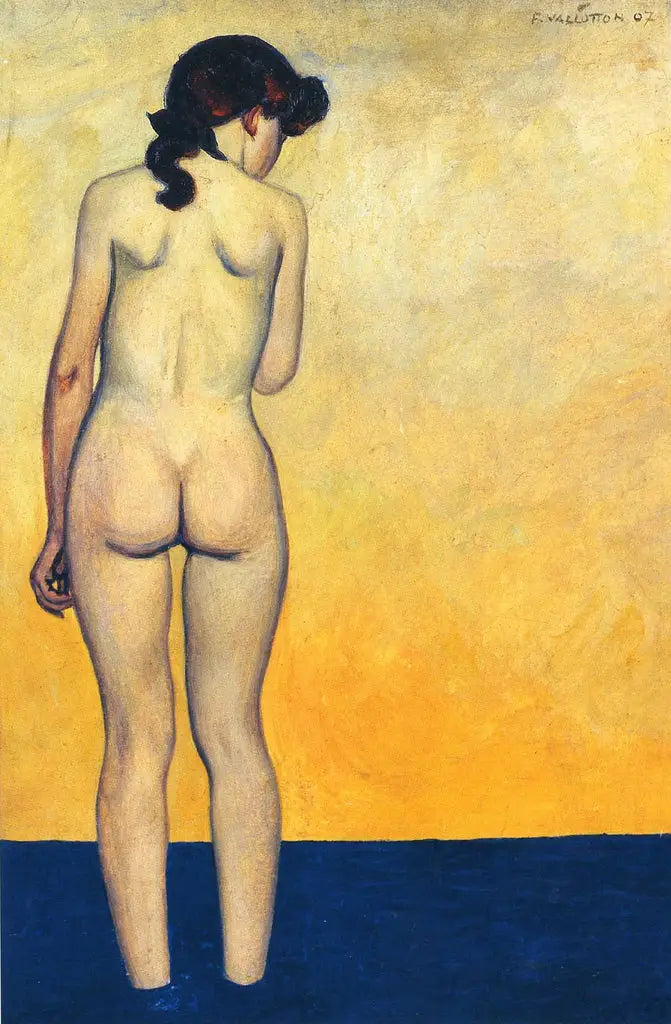 Nuori tyttö astuu veteen - Félix Vallotton