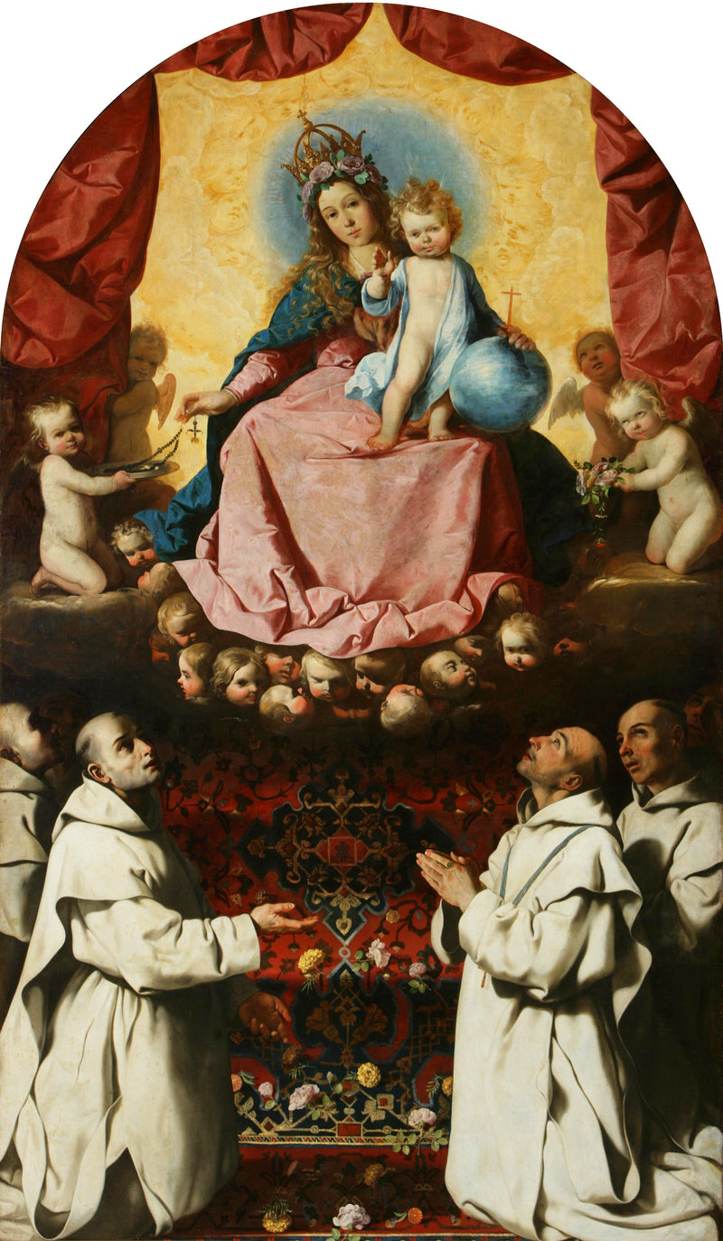Rukousrukouksen Neitsyt Marian ihailu Chartreux-veljesten toimesta. - Francisco de Zurbarán