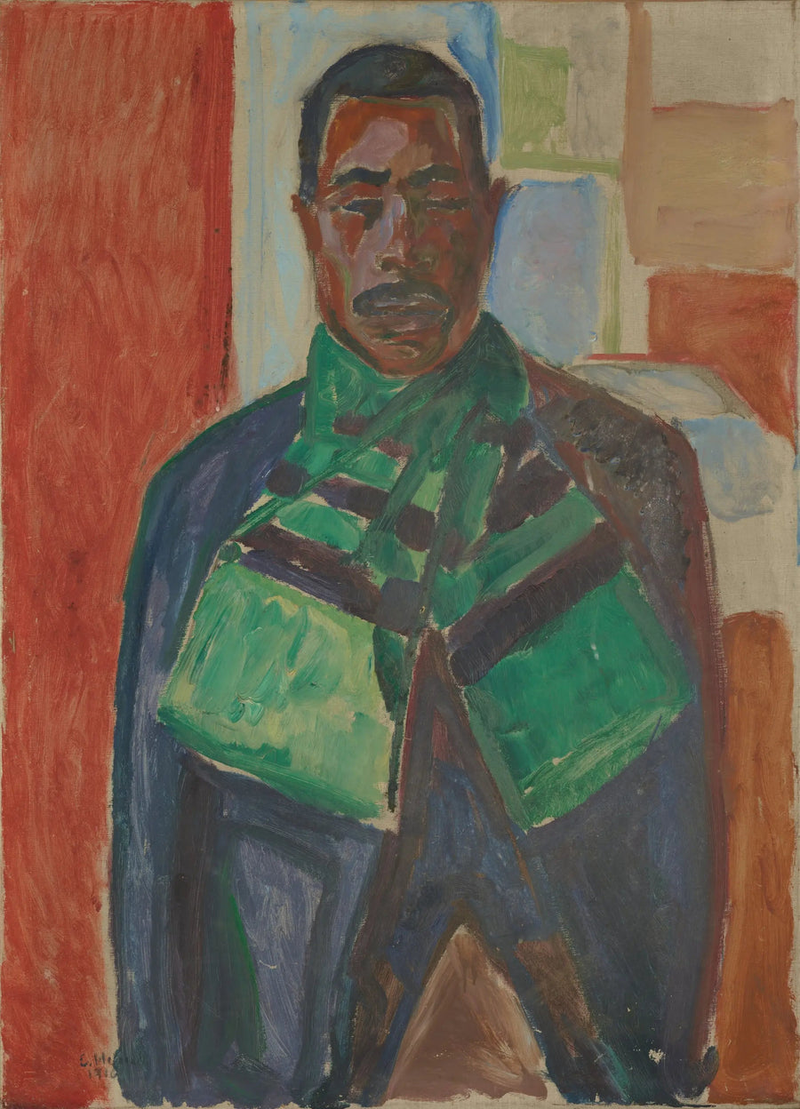 Vihreä huivi päässä oleva afrikkalainen - Edvard Munch