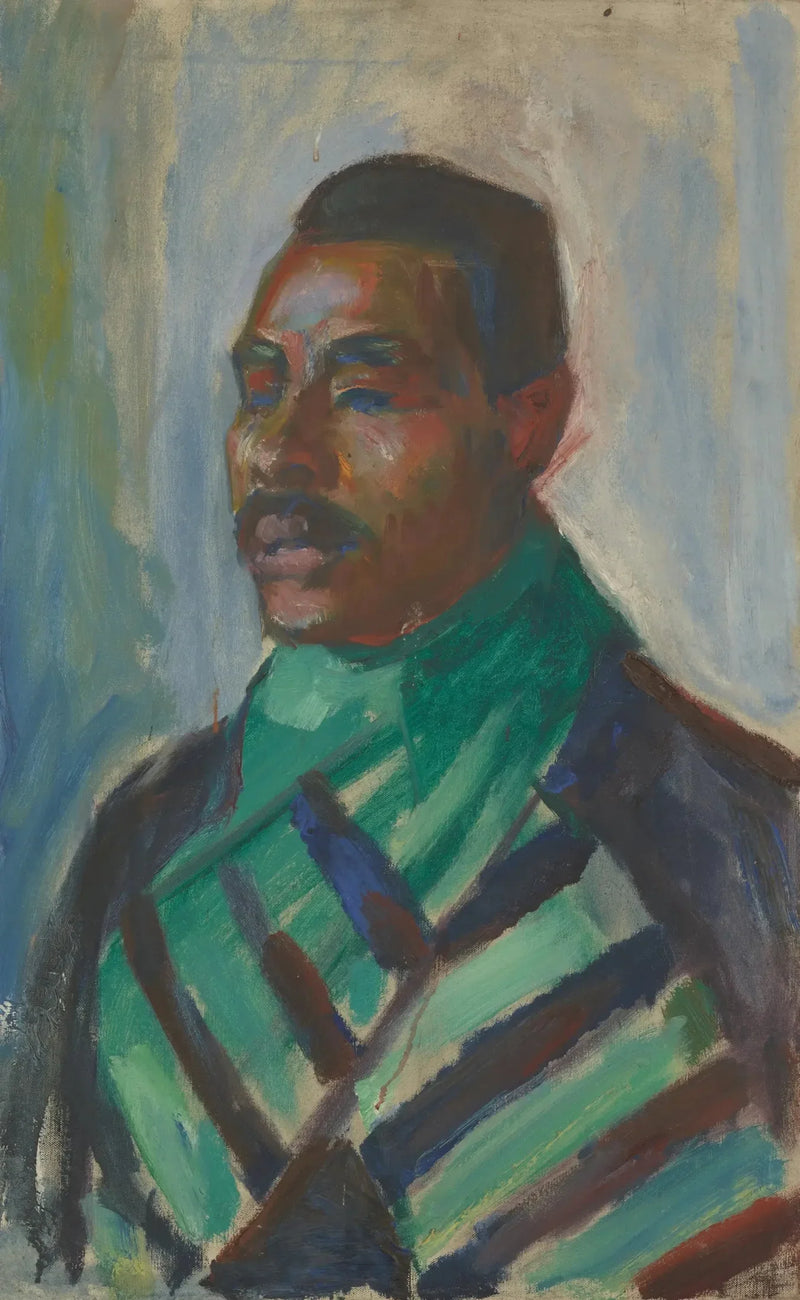 Vihreä huivi päässä oleva afrikkalainen - Edvard Munch