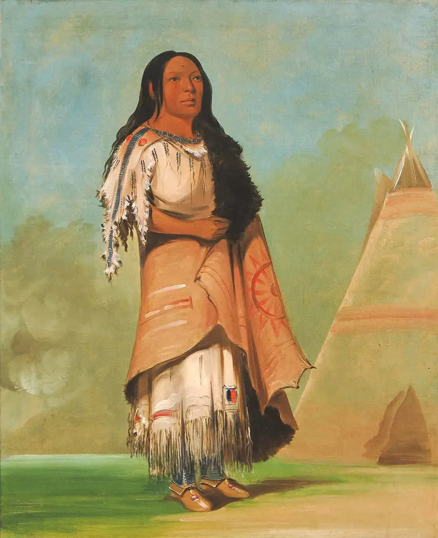 Ah'-kay-ee-pix-en, nainen, joka lyö paljon - George Catlin