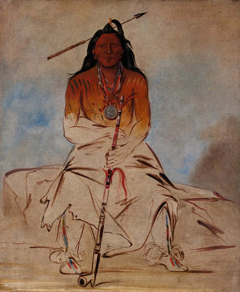 Ah-sháw-wah-róoks-te, lääketieteellinen hevonen, suuri rohkea Pawnee - George Catlin