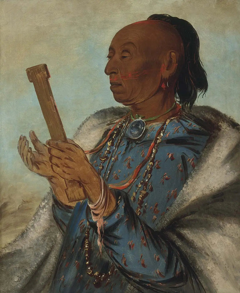 Ah-tón-we-tuck, kalkkuna, toistaen rukoustaan - George Catlin