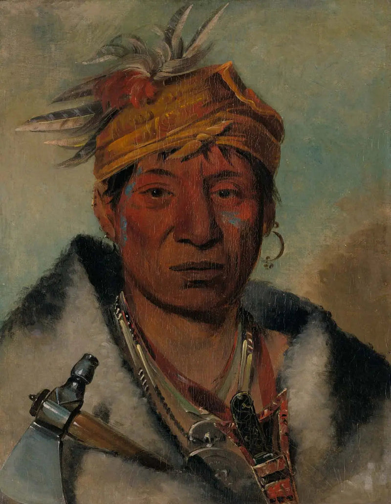 Ah-yaw-ne-tak-oár-ron, soturi - George Catlin