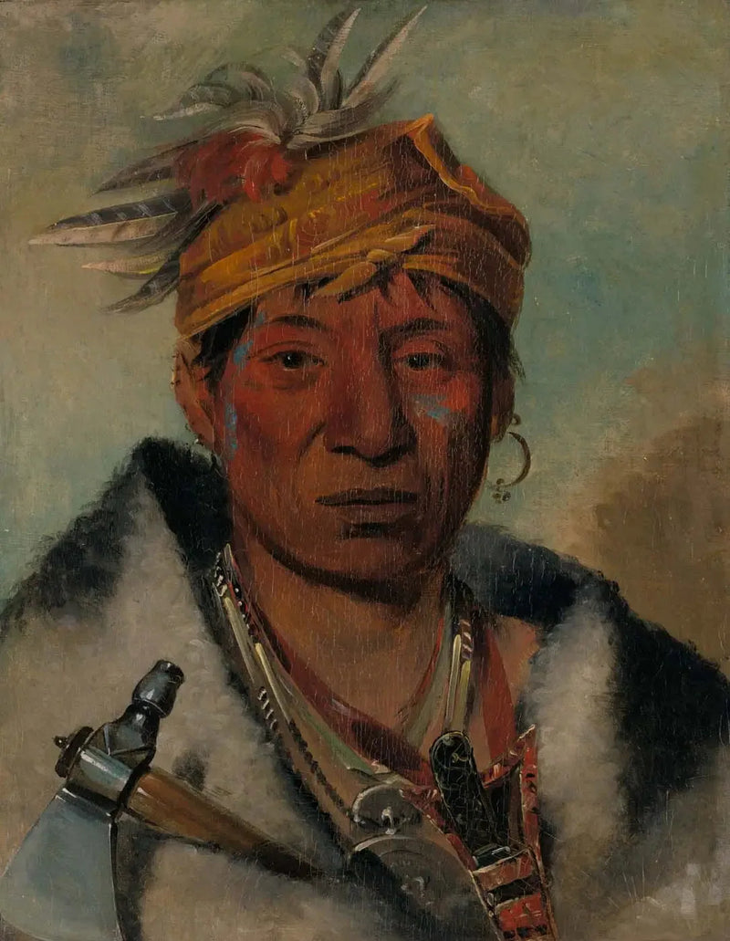 Ah-yaw-ne-tak-oár-ron, soturi - George Catlin