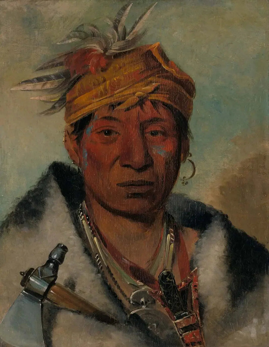 Ah-yaw-ne-tak-oár-ron, soturi - George Catlin