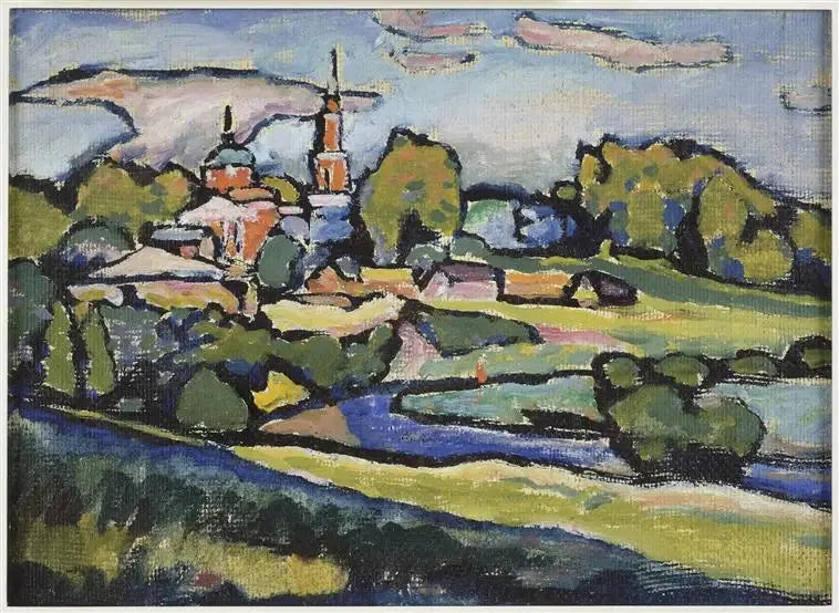 Akhtyrka, maisema punaiselle kirkolle - Vassily Kandinsky