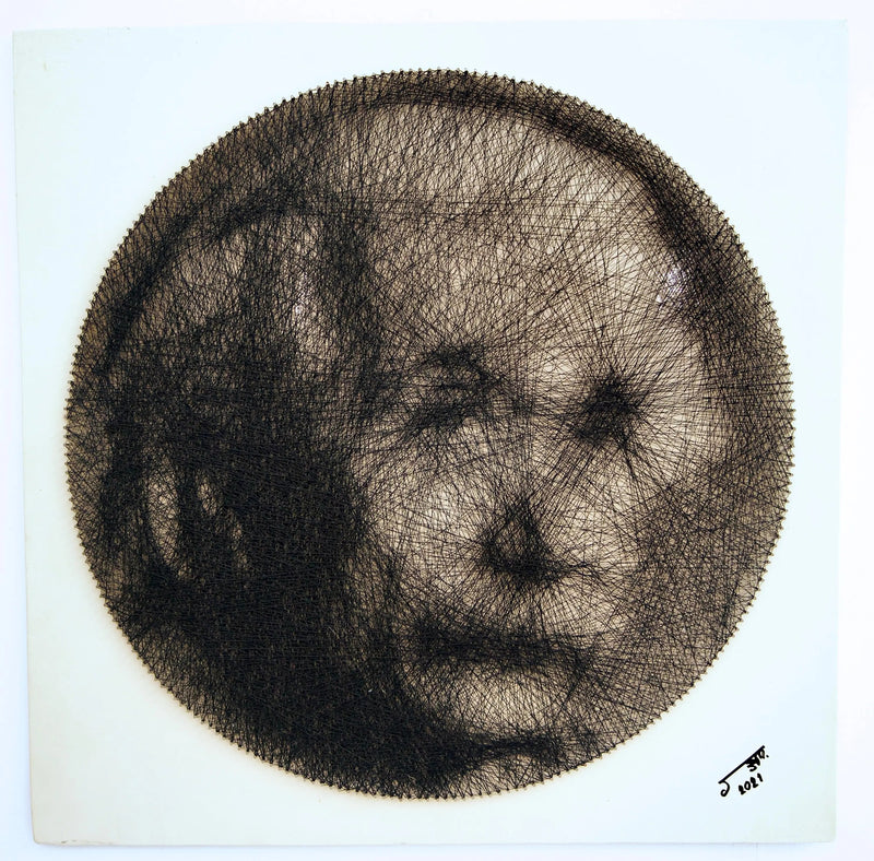 Albert Einstein -nauha taide | 60 x 60 cm