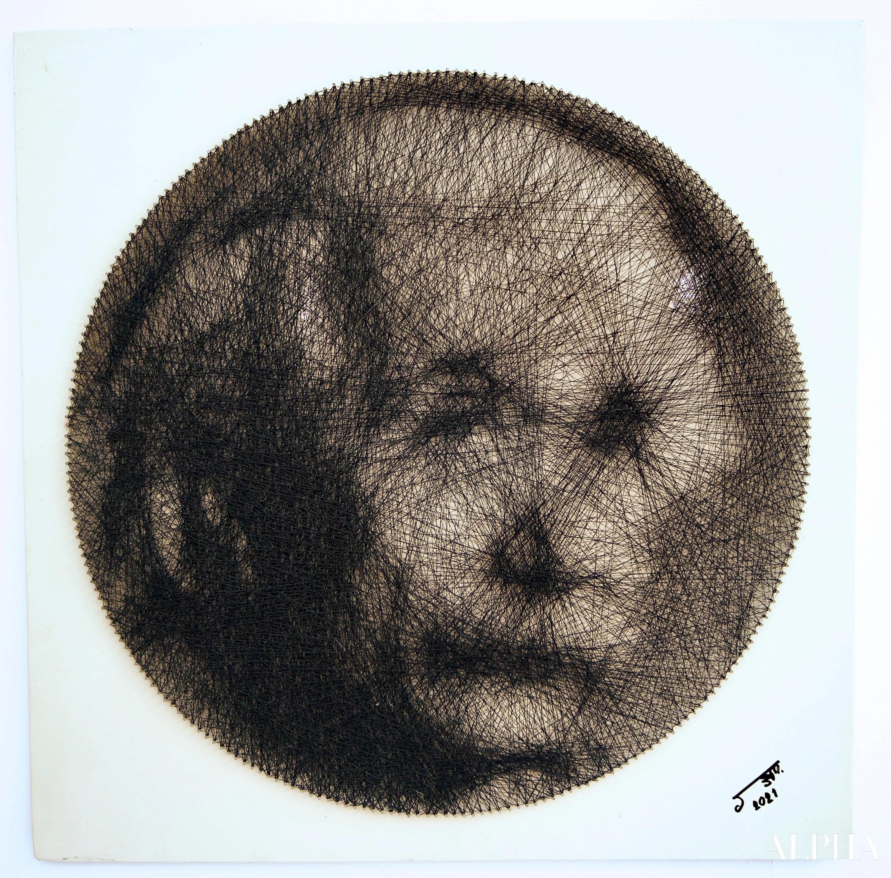 Albert Einstein String art - Parida | 60 x 60 cm Reproductions de tableaux à la peinture à l’huile