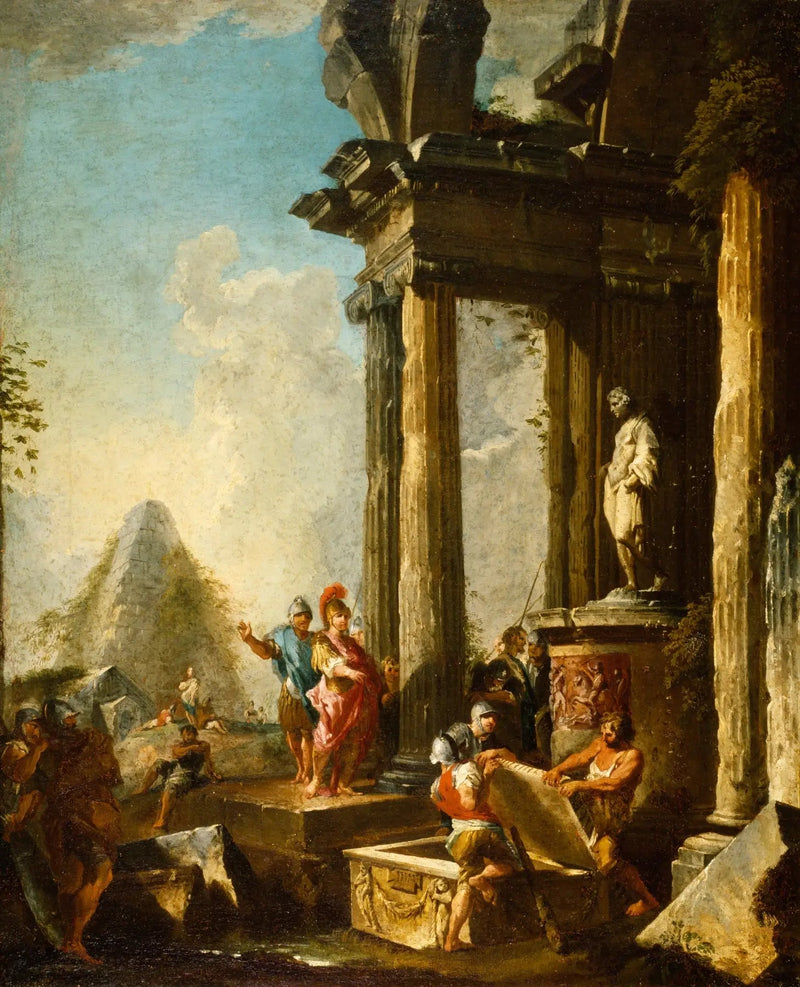 Aleksanteri Suuri Achilleuksen hautakammiossa - Giovanni Paolo Panini