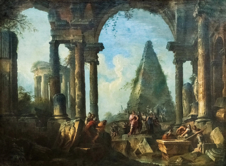 Aleksanteri Suuri hautansa edessä Achilles - Giovanni Paolo Panini