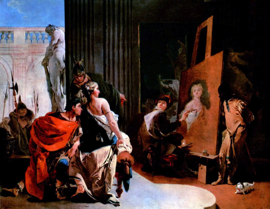 Aleksanteri Suuri ja Campaspe Apellen ateljeessa - Giovanni Battista Tiepolo